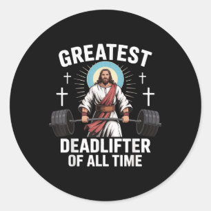 Größter Kraftsportler Aller Zeiten Jesus Runder Aufkleber