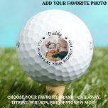 Größter Lüfter - DADDY - Personalisiertes Foto Abr Golfball<br><div class="desc">Papa, ich werde immer dein größter Fan sein!.. Zwei Ihrer Lieblingssachen , Golf und Ihre Kinder ! Jetzt kannst du sie mitnehmen, während du 18 Löcher spielst. Passen Sie diese Golfbälle mit dem beliebten Foto und dem Namen Ihres Kindes an. Egal ob Vater Geburtstag, Väter Tag oder Weihnachten, diese Papa-Golfbälle...</div>
