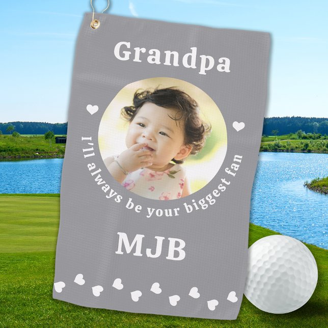Größter Lüfter - GRANDPA - Personalisiertes Foto G Golfhandtuch (Von Creator hochgeladen)
