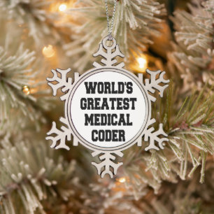 Größter Medizinischer Kodierer der Welt Schneeflocken Zinn-Ornament