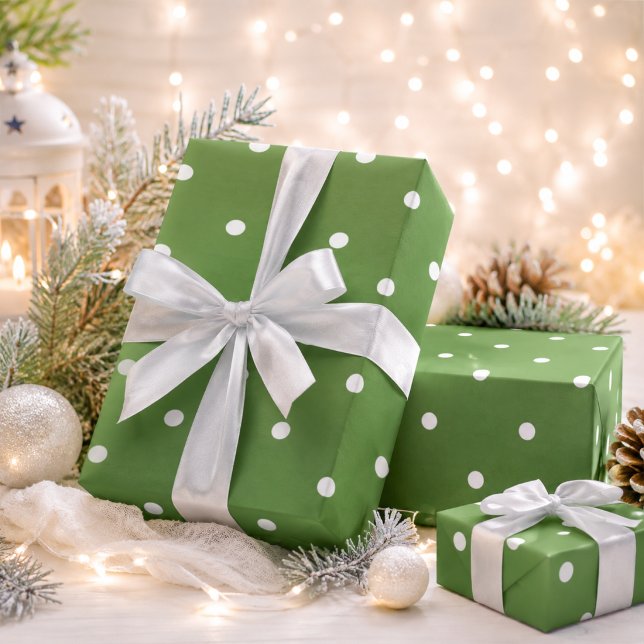 Größtes grünes Polka-Dots-Umschlagpapier Geschenkpapier (Von Creator hochgeladen)