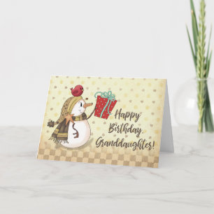 Großtochter Birthday Bird zu Snowman Presence Karte
