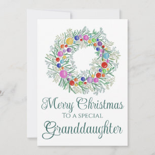 Großtochter bunter Weihnachtskranz Feiertagskarte