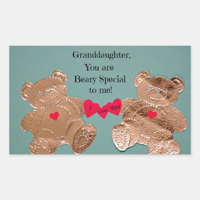 Großtochter, du bist Beary Special für mich! Rechteckiger Aufkleber (Vorderseite)