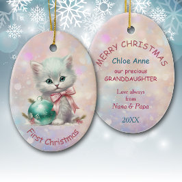 Großtochter First Christmas Kitten Keramik Ornament