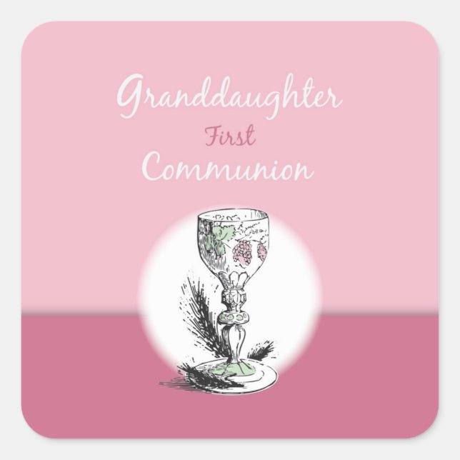 Großtochter First Communityrosa, Chalice Quadratischer Aufkleber (Vorderseite)