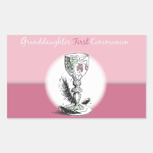 Großtochter First Communityrosa, Chalice Rechteckiger Aufkleber (Vorderseite)