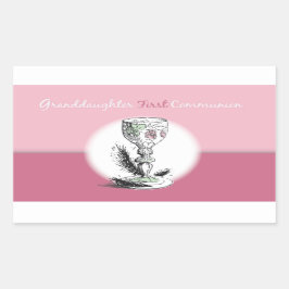Großtochter First Communityrosa, Chalice Rechteckiger Aufkleber