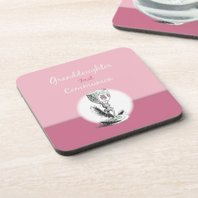 Großtochter First Communityrosa, Chalice Untersetzer (Linke Seite)