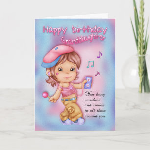 Großtochter Happy Birthday Pink and Blue - Little Karte
