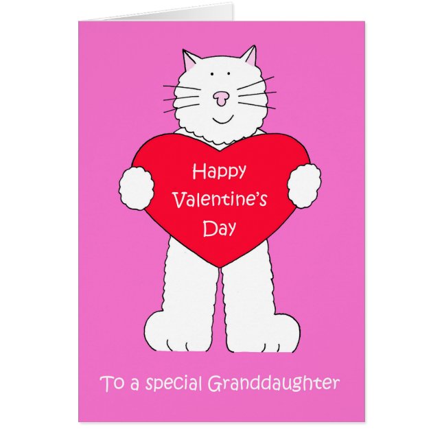 Großtochter Happy Valentine's Day White Cat (Vorne)