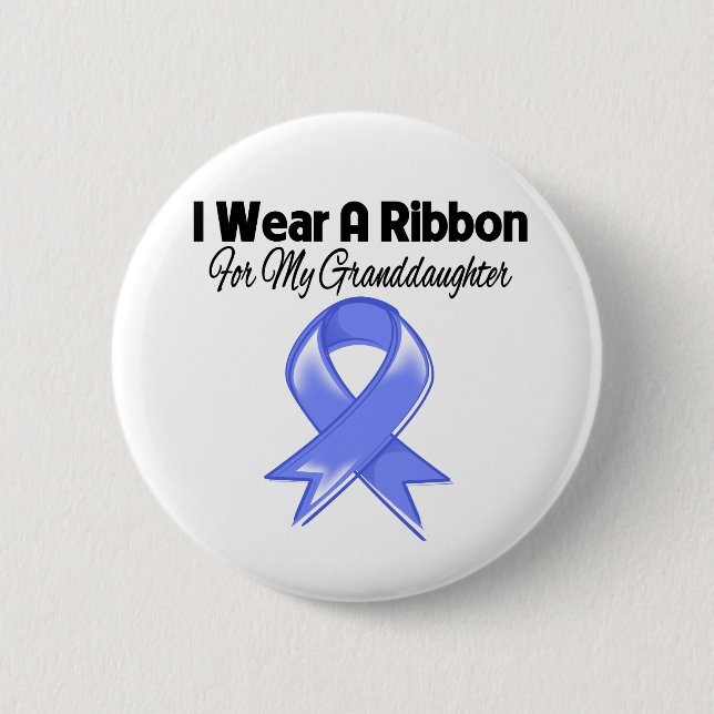 Großtochter - Ich trage Periwinkle Ribbon Button (Vorderseite)