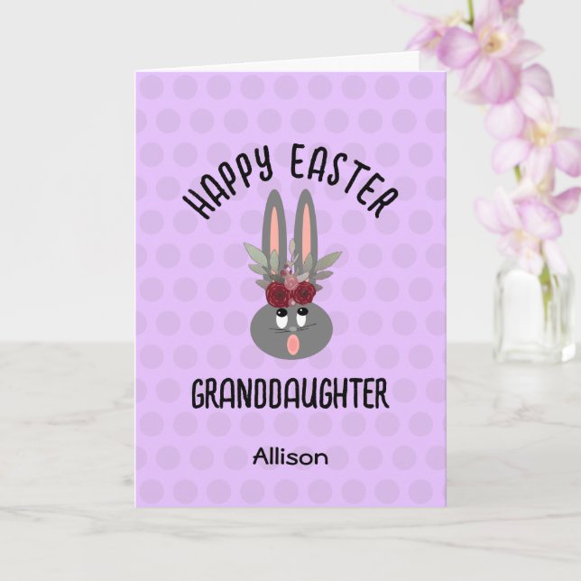 Großtochter Lila Ostern Bunny Personalisiert Karte (Orchidee)
