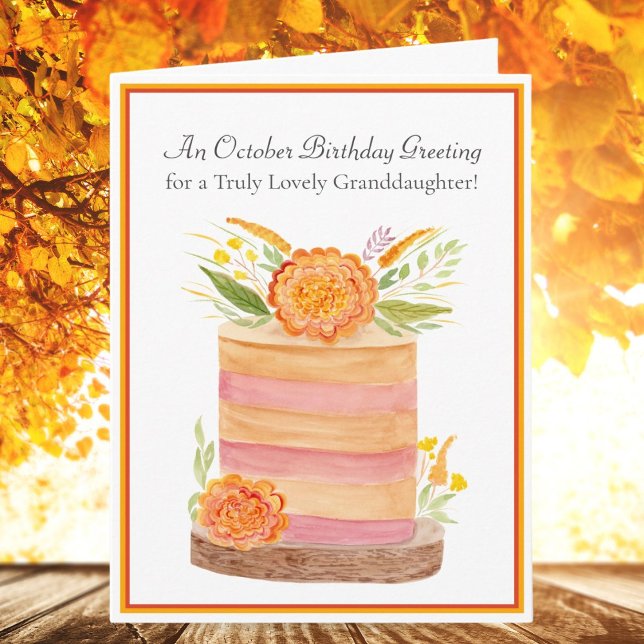 Großtochter Oktober Geburtstag Marigolds auf Cake Karte (Von Creator hochgeladen)