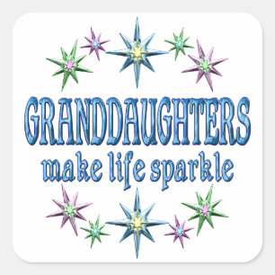 Großtöchter Sparkle Quadratischer Aufkleber