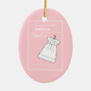 Großtochter, Taufe Auf rosa Personalisiert Keramik Ornament