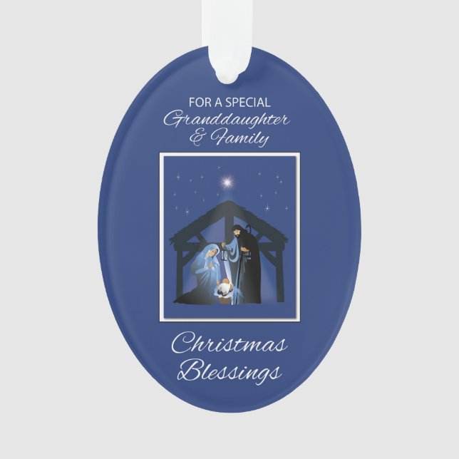 Großtochter und Weihnachtsgesegnung der Familie Ornament (Vorderseite)