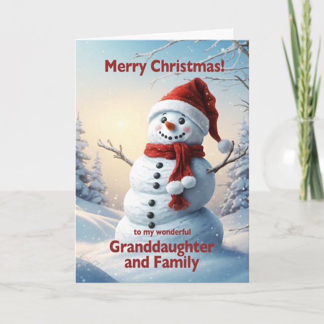 Großtochter und Weihnachtsmann Feiertagskarte (Vorderseite)