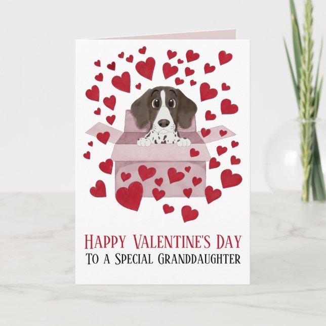 Großtochter Welpe in Box Valentine's Karte (Vorderseite)