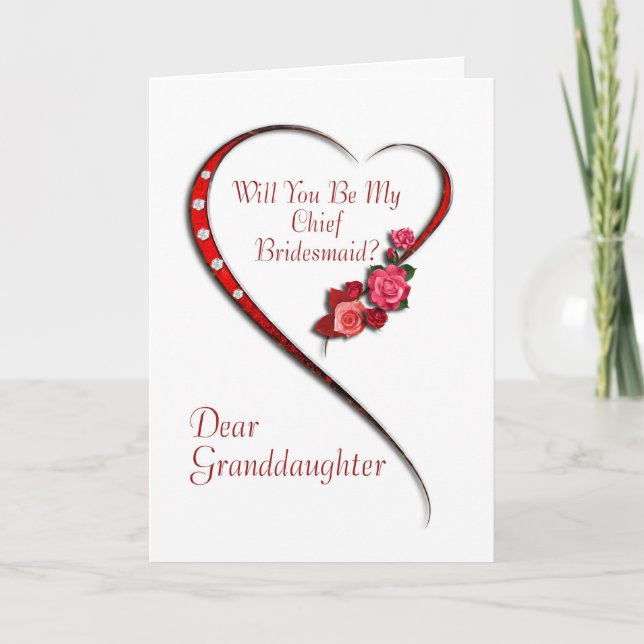 Großtochter, wirbelndes Herz Bridesmaid einladen Einladung (Vorderseite)