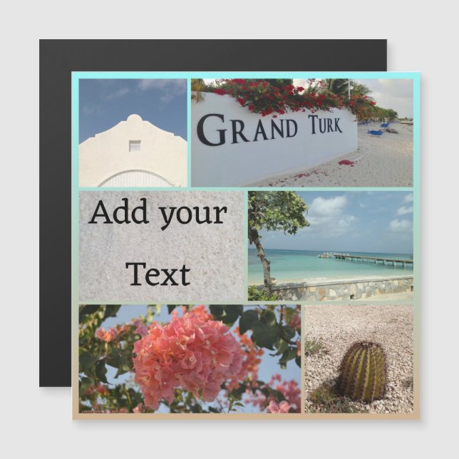 Großtürken und Caicos Magnetkarte (Vorne/Hinten)