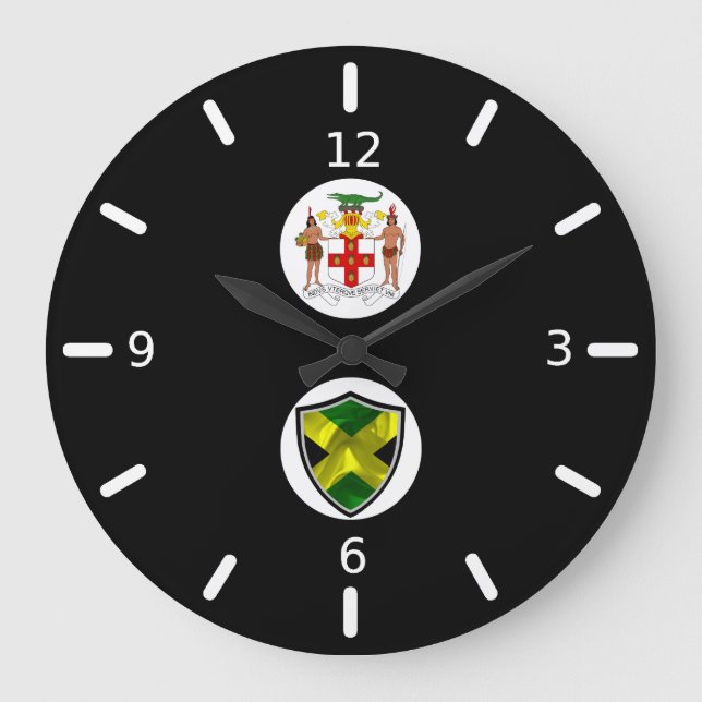 Großuhr unter jamaikanischer Flagge Große Wanduhr (Vorderseite)