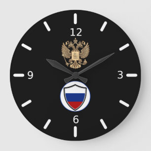 Großuhr unter russischer Flagge Große Wanduhr