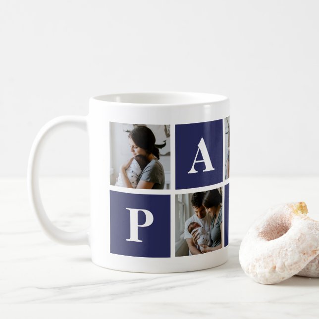 Großvater 5 Foto Collage Papa Tasse (Mit Donut)