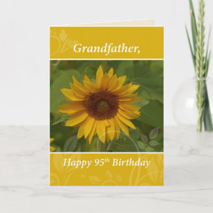 Großvater 95. Geburtstag mit Sonnenblume Karte