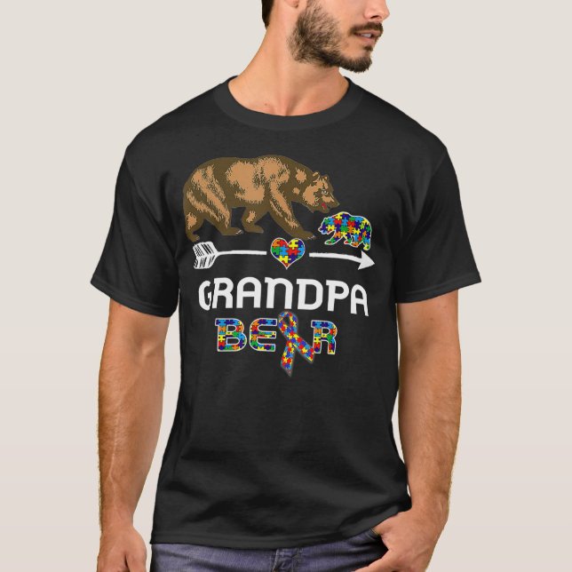 Großvater Bärenautismus Sensibilisierung für Autis T-Shirt (Vorderseite)