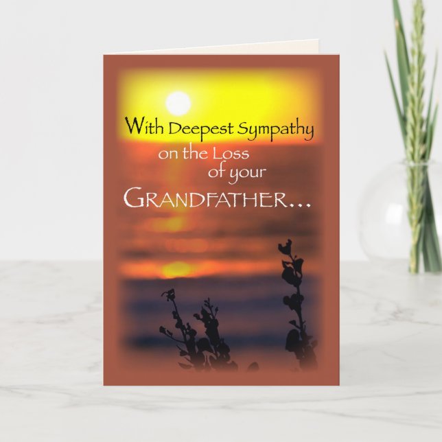 Großvater, Beileid, Sonnenuntergang Karte (Vorderseite)