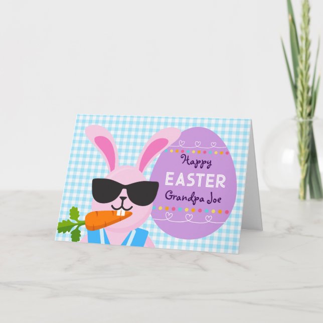 Großvater Cool Osterhasen und Karotten Karte (Vorderseite)
