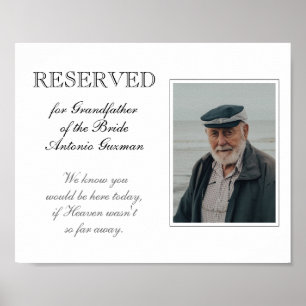 Großvater der Braut Gedenkfoto Hochzeit Poster