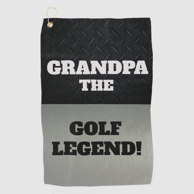 Großvater der Legend Funny Smack Talk Schwarzes Si Golfhandtuch (Vorderseite)