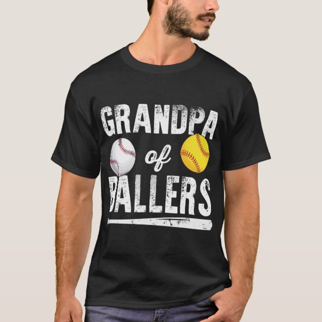 Großvater des Ballers Shirt Baseball Softball  (Vorderseite)