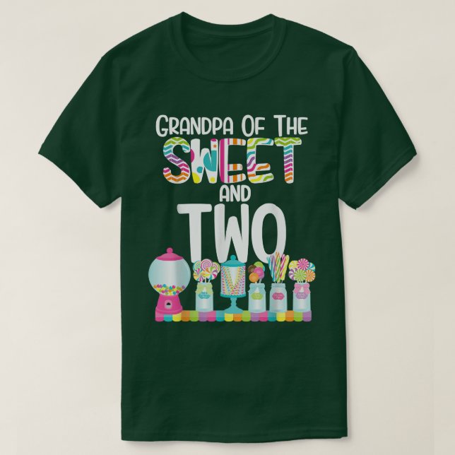 Großvater des Süßen und zwei Candy Birthday Lollip T-Shirt (Design vorne)