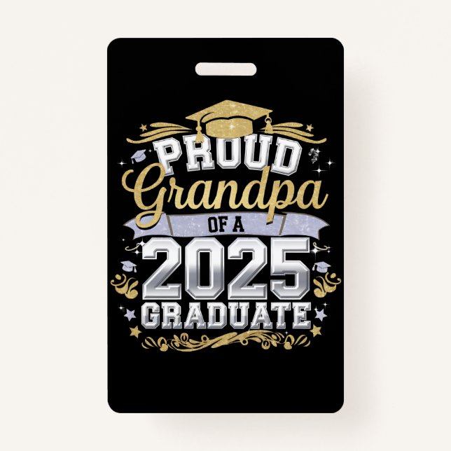Großvater einer 2025 Abschluss-Graduate-Familie Ausweis (Vorderseite)