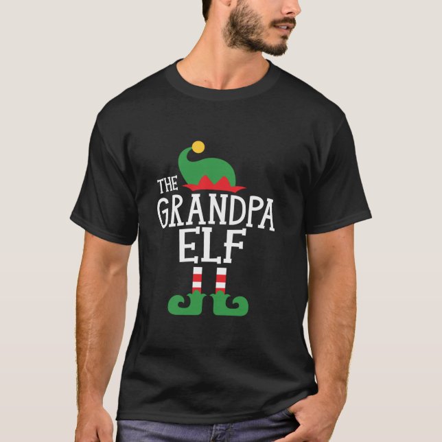 Großvater Elf Familie Weihnachten Matching Top (Vorderseite)
