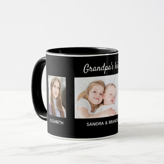 Großvater Enkelkinder - Fotos Tasse (Vorderseite Links)