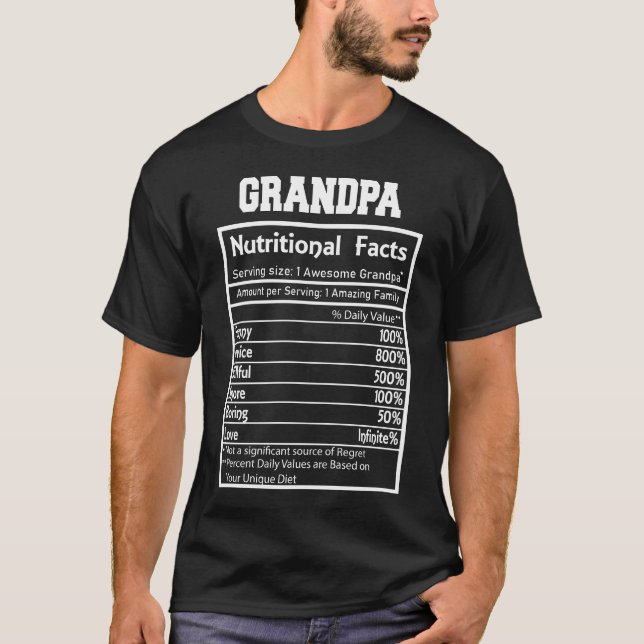 Großvater Ernährung Funny Facts T-Shirt (Vorderseite)