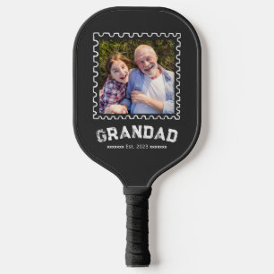 Großvater Established Black Lustige Typografie Fot Pickleball Schläger