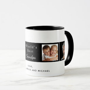 Großvater-Foto-Collage Schwarz-weiß Tasse