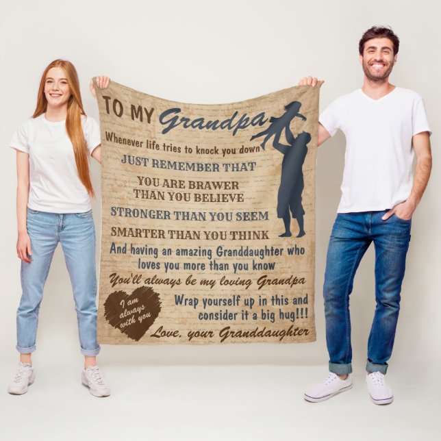 Großvater Geschenk von Großtochter Retro Opa Fleecedecke (Beispiel)