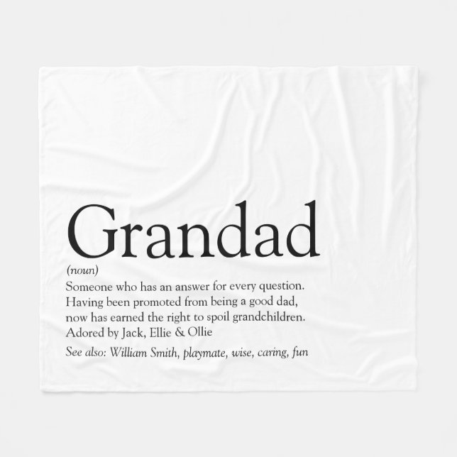 Großvater Großvater - Definition Fleecedecke (Vorderseite (Horizontal))
