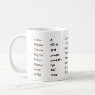 Großvater in 24 verschiedenen Sprachen der Welt Kaffeetasse