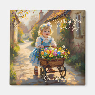 GROßVATER ~ Mädchen Ostern Blumen ~ Magnet