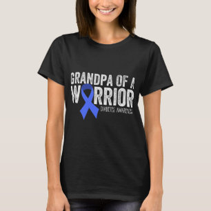 Großvater mit einem T1d-Diabetiker-Blue-Ribbon-Trä T-Shirt