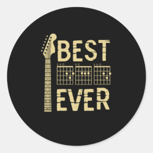 Großvater Quotes Beste Vater-Gitarre je Runder Aufkleber