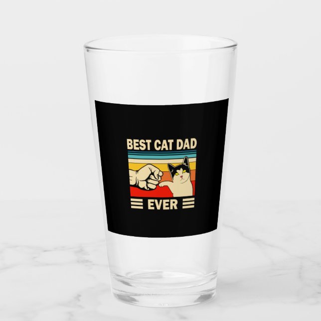 Großvater Quotes | Bester Cat Vater je Glas (Vorderseite)