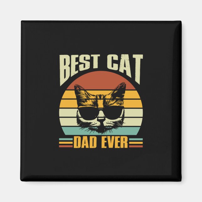 Großvater Quotes | Bester Cat Vater je Magnet (Vorne)